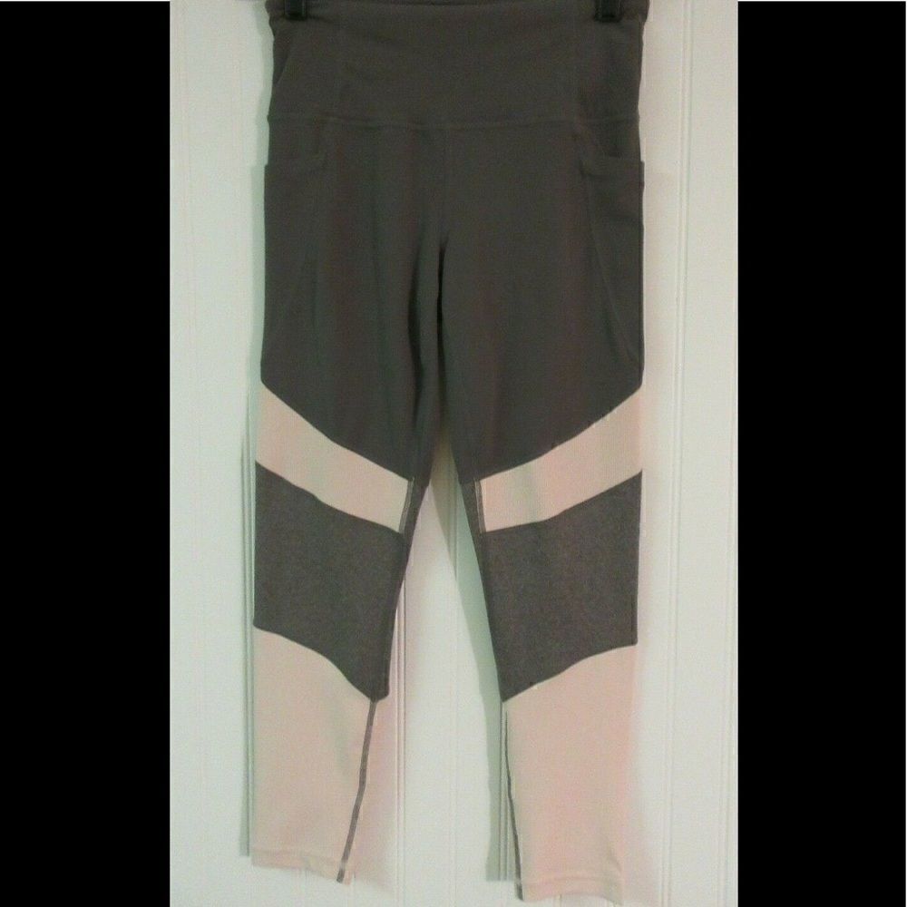 Athleta yoga pants gray & pink sz small